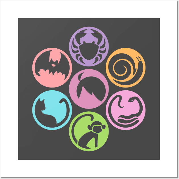 Bakemonogatari (Monogatari Series) icons (Shinobu Bat ver.) Wall Art by Kamishirts